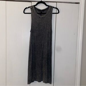 Derek Heart Black and Gray Striped Midi Dress